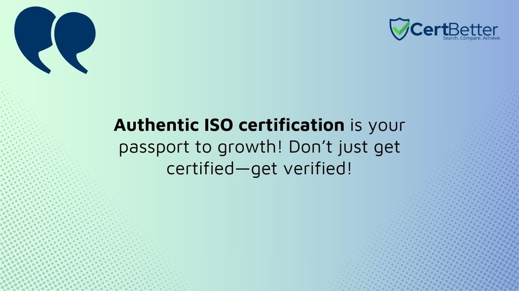 Authentic ISO certification